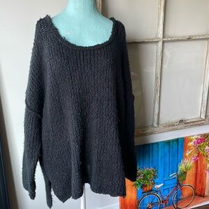 Free People Black Crew Neck Sweater